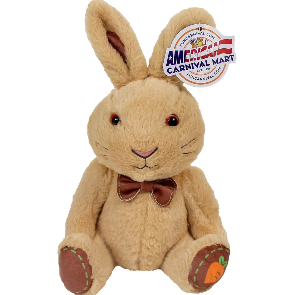 Plush Sitting Bunny With Bow Assorted 10" (EACH)