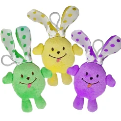 Plush Springtime Bunny Clip Assorted 4" (EACH)