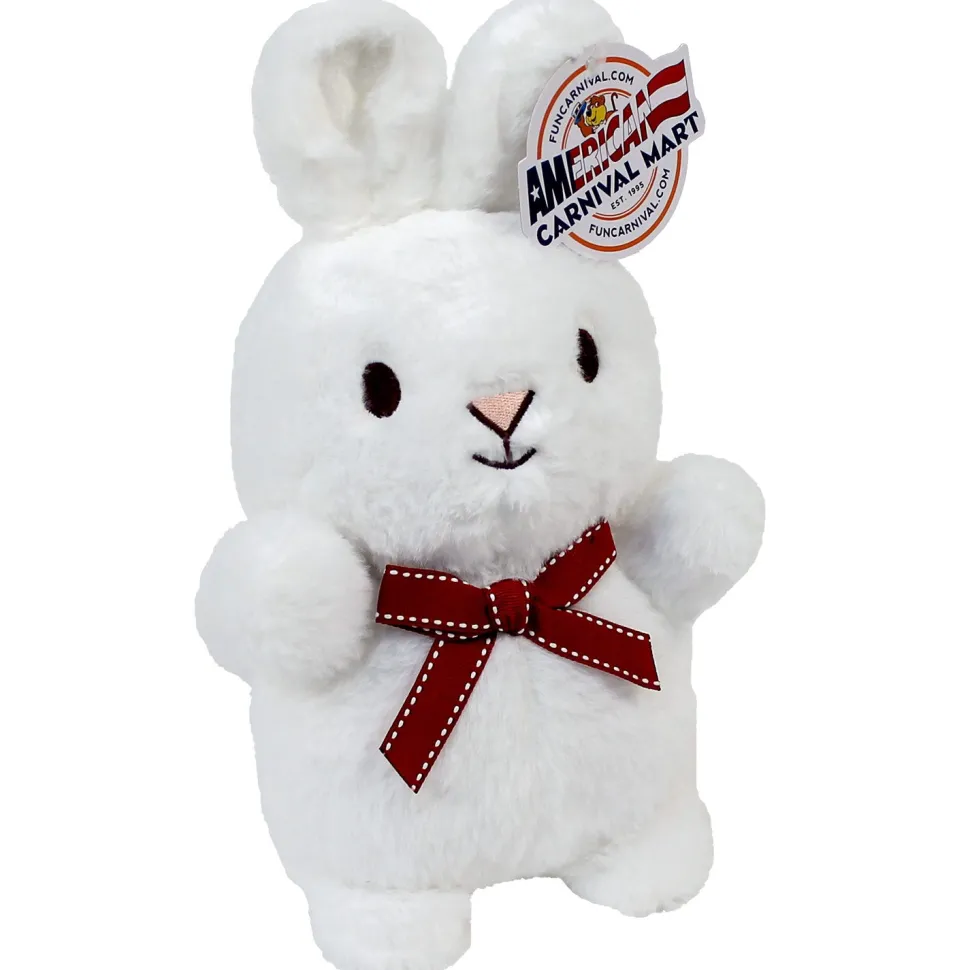 Plush White Bunny With Bow 9" (EACH)