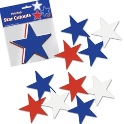 Red White and Blue Star Cutout Assortment 5" (10 PACK)