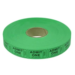 Roll Tickets - Admit One - Green 2000 Roll (EACH)