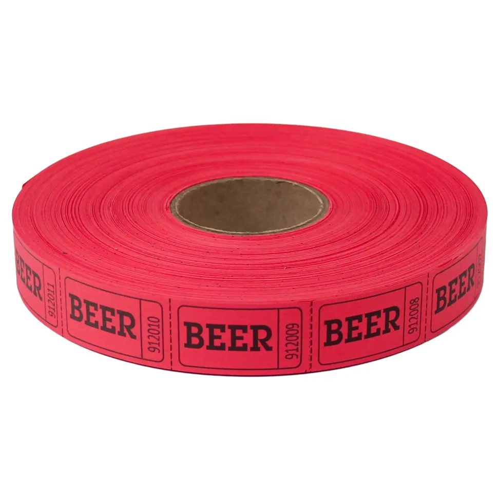 Roll Tickets - Beer - Red 2000 Roll (EACH)