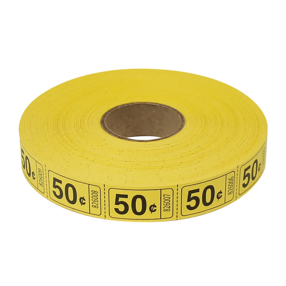 Roll Tickets - 50 Cent - Yellow 2000 Roll (EACH)