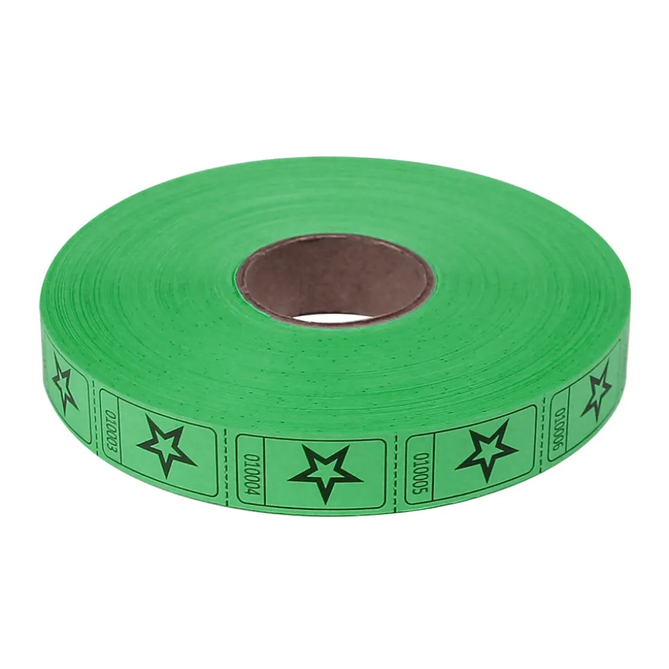 Roll Tickets - Star - Green 2000 Roll (EACH)