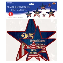 Semiquincentennial Star Cutout Assortment 5" - 12" (6 PACK)