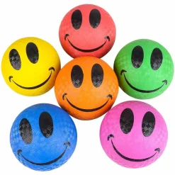Smile Face Playground Ball Assorted 5" (EACH)