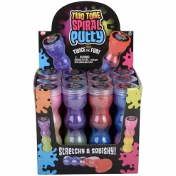 Spiral Bottle Two Tone Putty Assortment 6.25" (DZ)