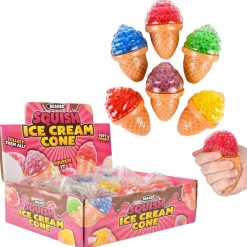 Squeezy Bead Ice Cream Cone Assortment 3.5" (DZ)