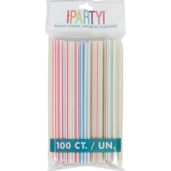 Striped Plastic Straws (100 PACK)
