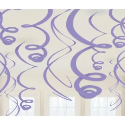 Swirl Decorations Purple 22" (12 PACK)