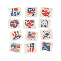 Tattoos - Glow In The Dark Patriotic Assortment 1.5" (72 PACK)