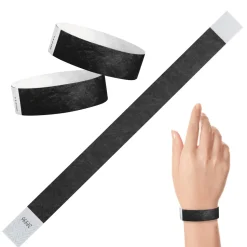 Tyvek Paper Wristbands - Black 3/4" (500 PACK)