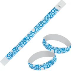Tyvek Paper Wristbands - Blue Discs 3/4" (500 PACK)