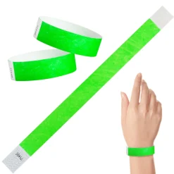Tyvek Paper Wristbands - Neon Lime 3/4" (100 PACK)