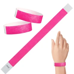 Tyvek Paper Wristbands - Neon Pink 3/4" (500 PACK)