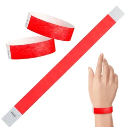 Tyvek Paper Wristbands - Red 3/4" (500 PACK)