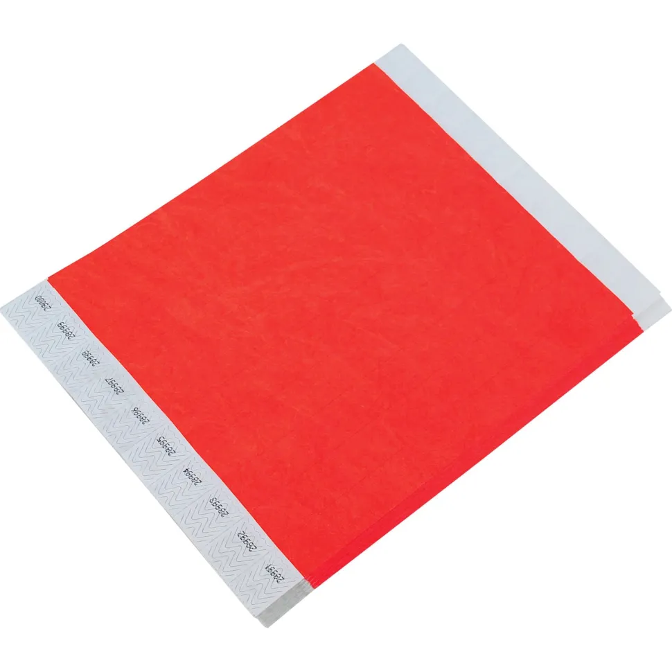 Tyvek Paper Wristbands - Red 3/4" (500 PACK)
