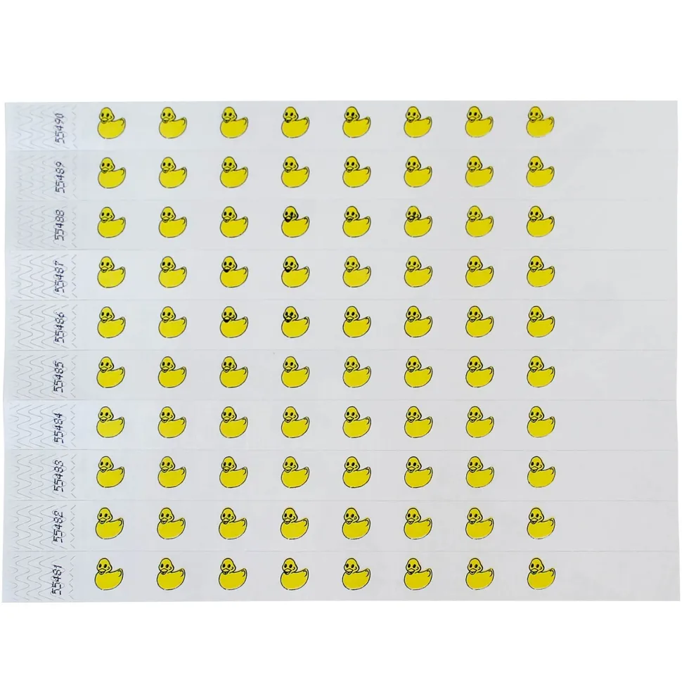 Tyvek Paper Wristbands - Rubber Ducks 3/4" (500 PACK)
