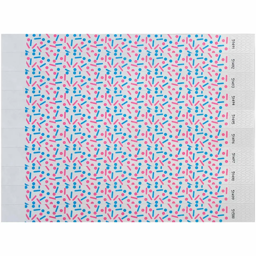 Tyvek Paper Wristbands - Sprinkles 3/4" (500 PACK)