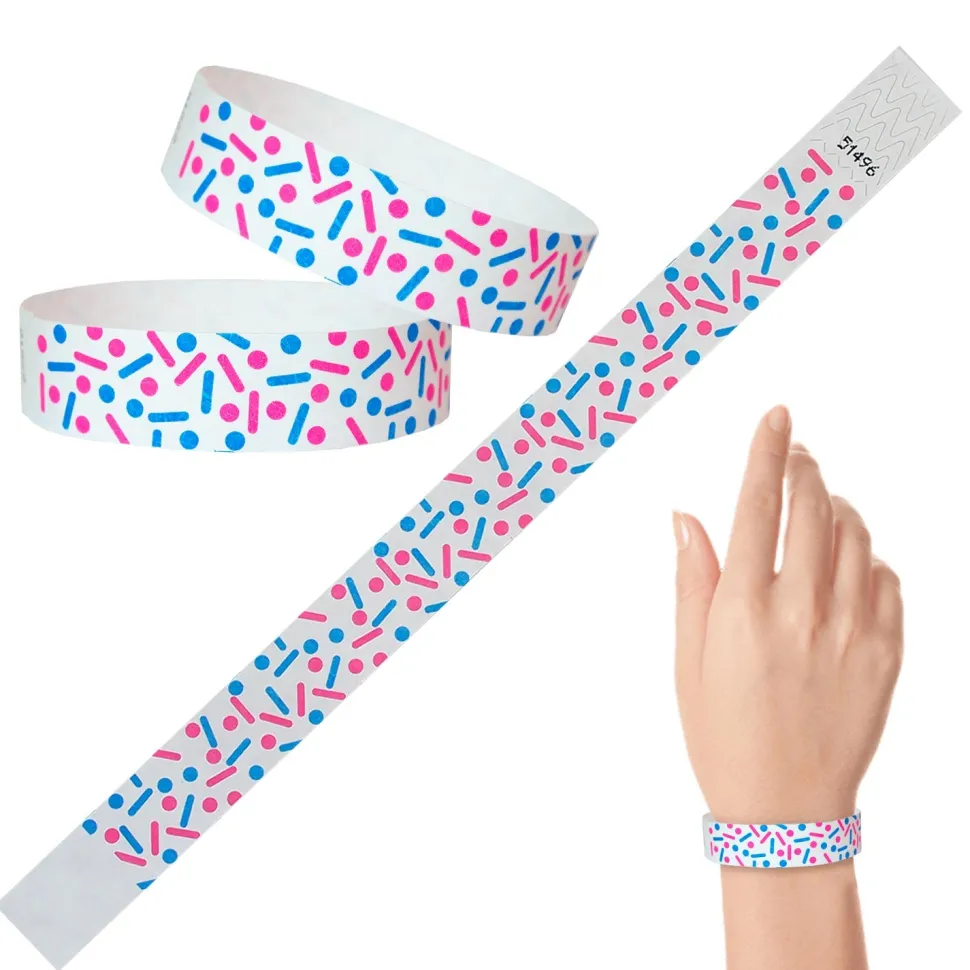 Tyvek Paper Wristbands - Sprinkles 3/4" (500 PACK)