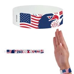 Tyvek Paper Wristbands - USA 250 3/4" (500 PACK)